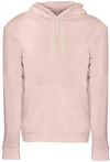 Am image of a Custom Next Level Unisex Pullover Hooded Sweatshirt in Desert Pink!