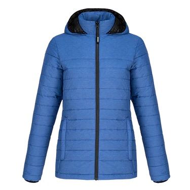 CX2 Yukon Ladies Long Lightweight Puffy Jacket in Blue Heather