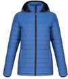 Am image of a Custom CX2 Yukon Ladies Long Lightweight Puffy Jacket in Blue Heather!