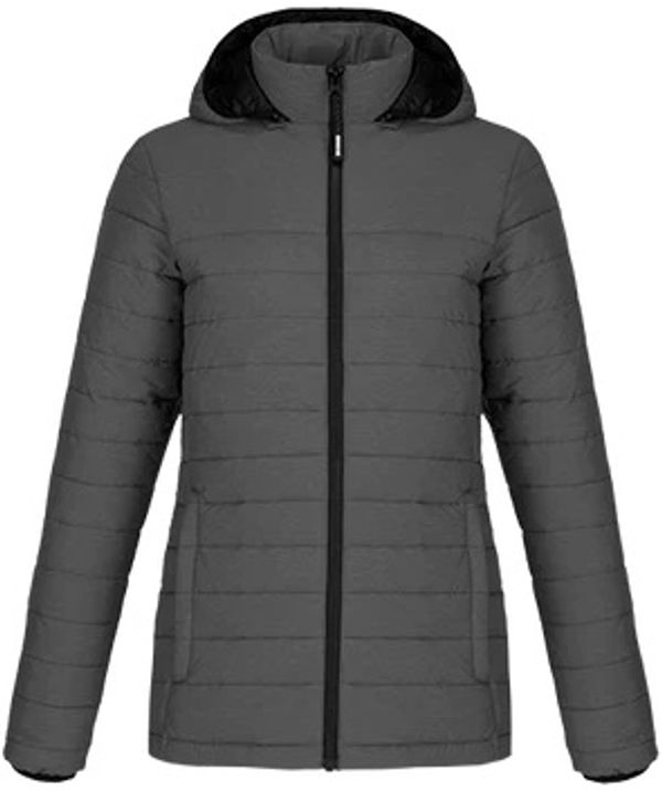 Am image of a Custom CX2 Yukon Ladies Long Lightweight Puffy Jacket in Grey Heather!