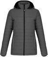 Am image of a Custom CX2 Yukon Ladies Long Lightweight Puffy Jacket in Grey Heather!
