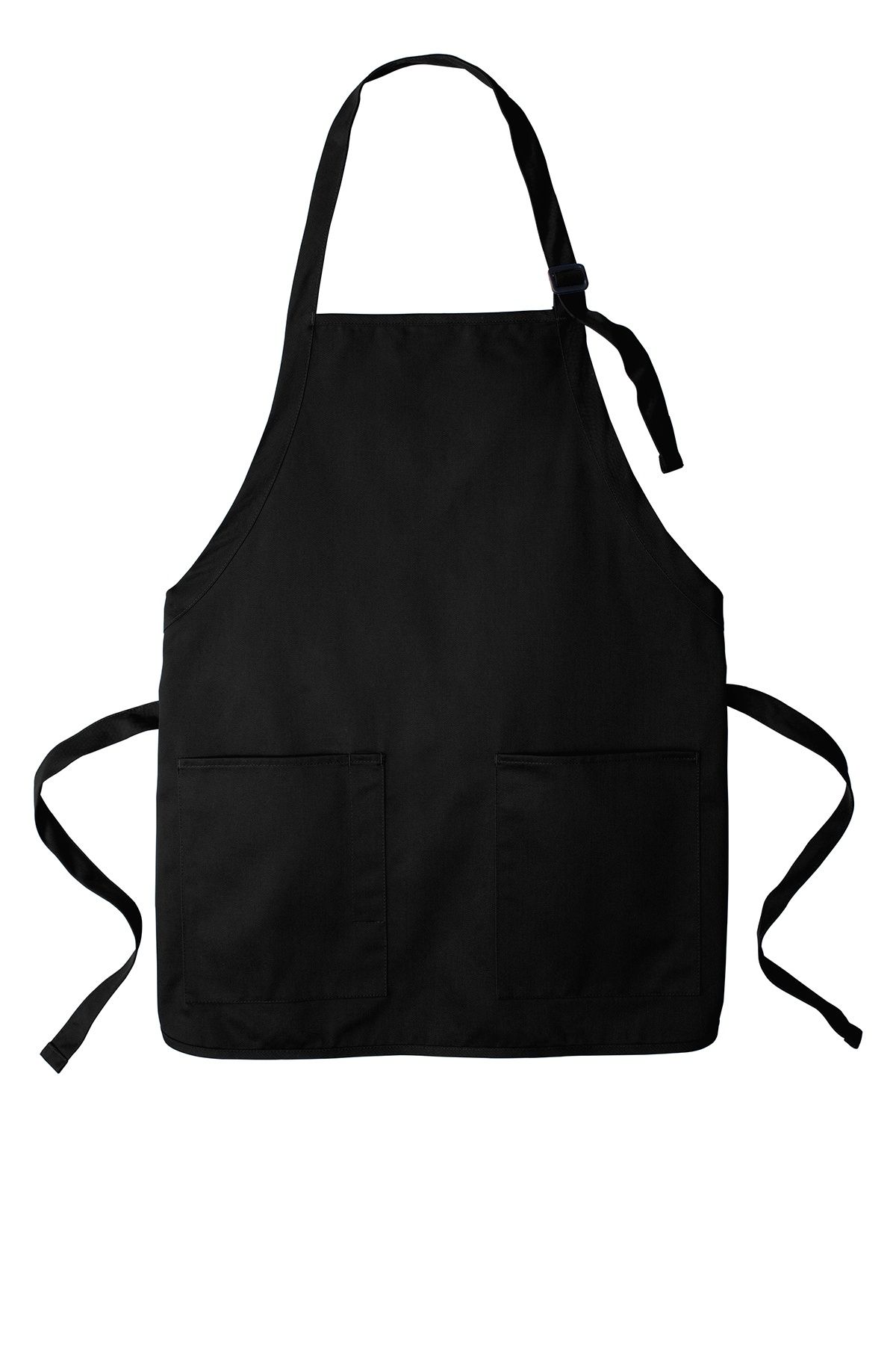 Port Authority Medium Length Two Pocket Bib Apron in Black