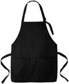 Am image of a Custom Port Authority Medium Length Two Pocket Bib Apron in Black!