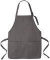 Am image of a Custom Port Authority Medium Length Two Pocket Bib Apron in Charcoal!