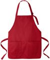 Am image of a Custom Port Authority Medium Length Two Pocket Bib Apron in Red!