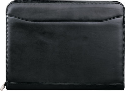 Am image of a Custom Millennium Leather Zippered Padfolio in Black!