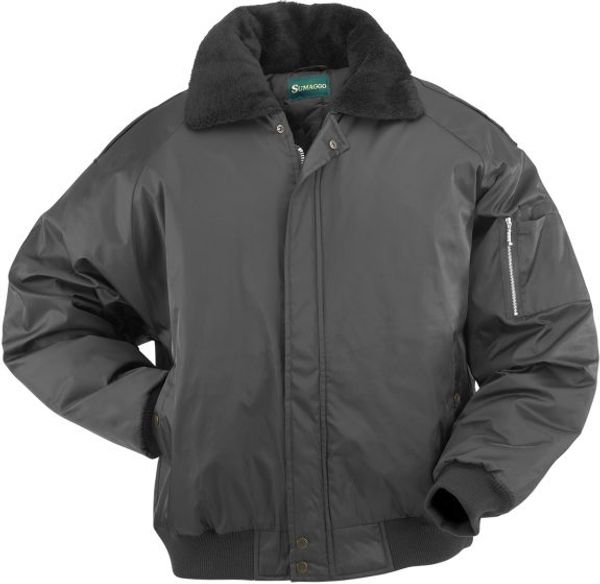 Am image of a Custom Sumaggo Utility Bomber Jacket in BLACK!