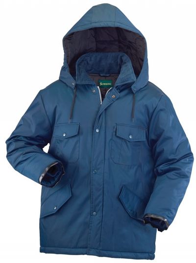 Am image of a Custom Sumaggo Utility Parka in NAVY!
