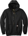 Am image of a Custom Carhartt Midweight Hooded Zip Front Sweatshirt in Black!