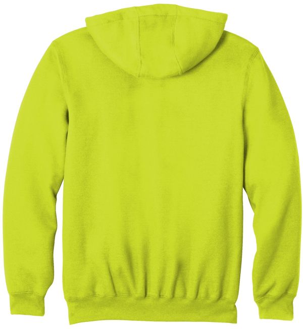 Am image of a Custom Carhartt Midweight Hooded Zip Front Sweatshirt in Brite Lime!