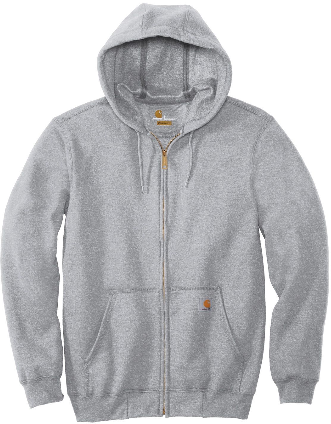 Carhartt Midweight Hooded Zip Front Sweatshirt in Heather Grey