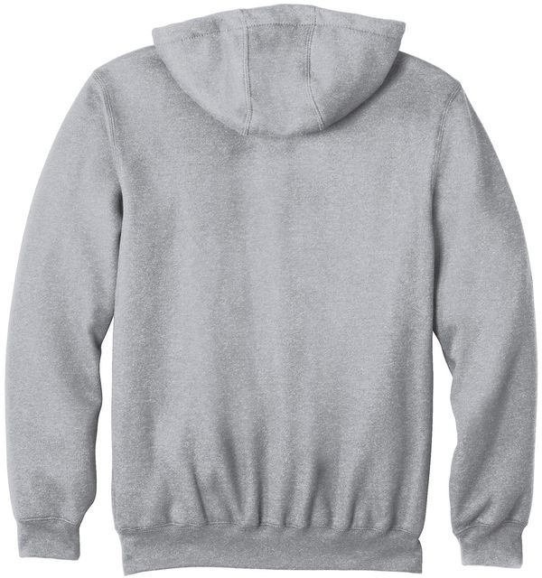 Am image of a Custom Carhartt Midweight Hooded Zip Front Sweatshirt in Heather Grey!
