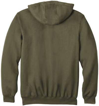 Am image of a Custom Carhartt Midweight Hooded Zip Front Sweatshirt in Moss!