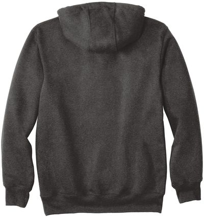Am image of a Custom Carhartt Rain Defender Paxton Heavyweight Hooded Sweatshirt in Carbon Heather!
