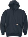 Am image of a Custom Carhartt Rain Defender Paxton Heavyweight Hooded Sweatshirt in New Navy!