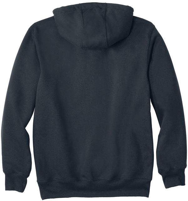 Am image of a Custom Carhartt Rain Defender Paxton Heavyweight Hooded Sweatshirt in New Navy!