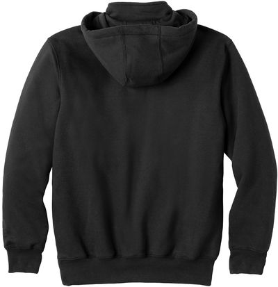Am image of a Custom Carhartt Rain Defender Paxton Heavyweight Hooded Zip Mock Sweatshirt in Black!