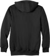 Am image of a Custom Carhartt Rain Defender Paxton Heavyweight Hooded Zip Front Sweatshirt in Black!