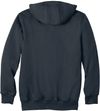 Am image of a Custom Carhartt Rain Defender Paxton Heavyweight Hooded Zip Front Sweatshirt in New Navy!