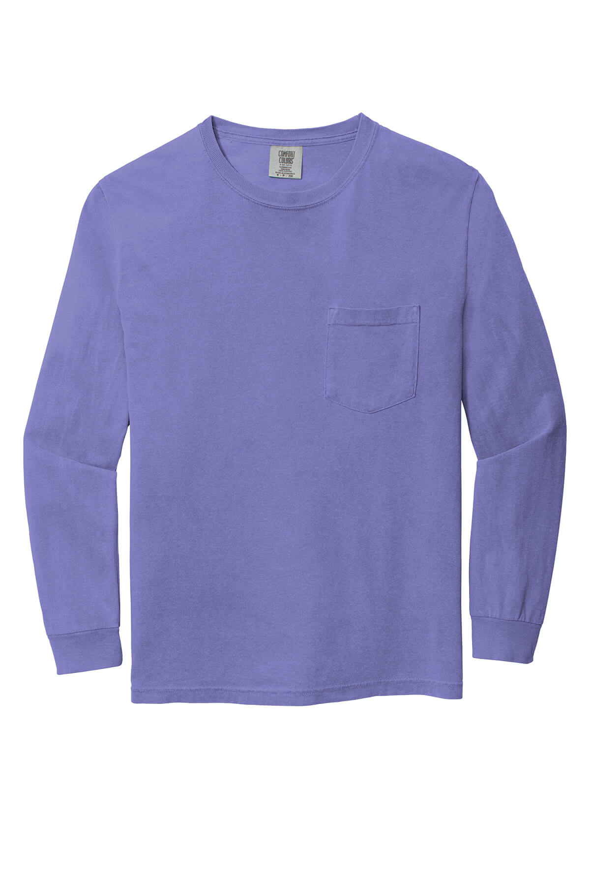 Comfort Colors Heavyweight Ring Spun Long Sleeve Pocket Tee in Violet