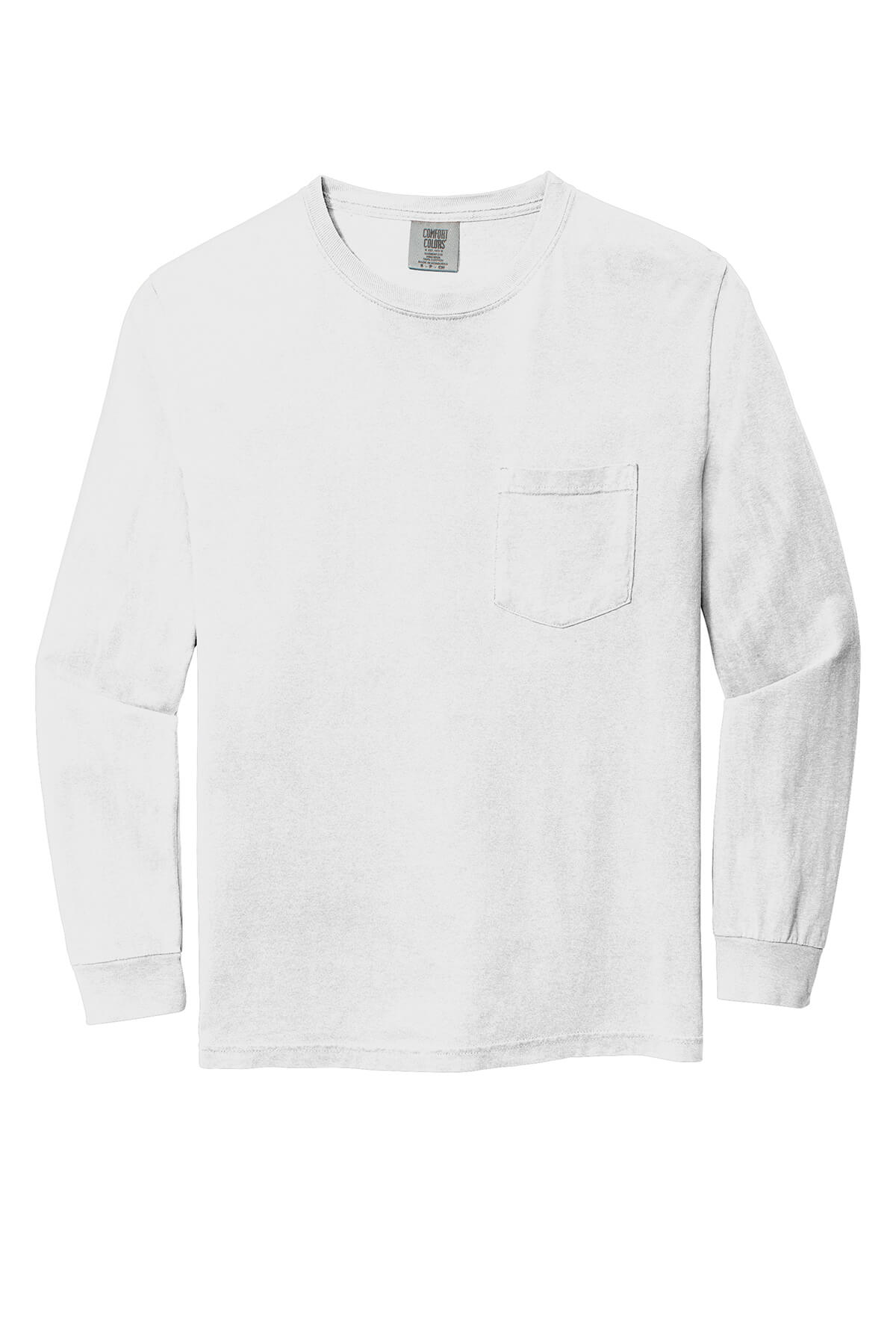 Comfort Colors Heavyweight Ring Spun Long Sleeve Pocket Tee in White