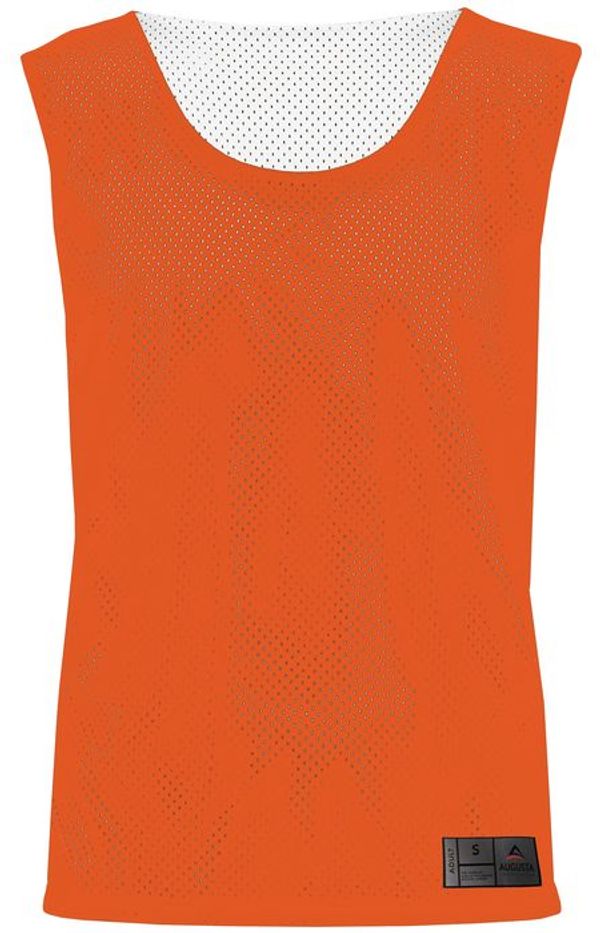 Am image of a Custom Augusta Mesh Reversible Pinnie in Orange/White!
