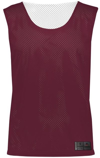 Am image of a Custom Augusta Mesh Reversible Pinnie in Maroon/White!
