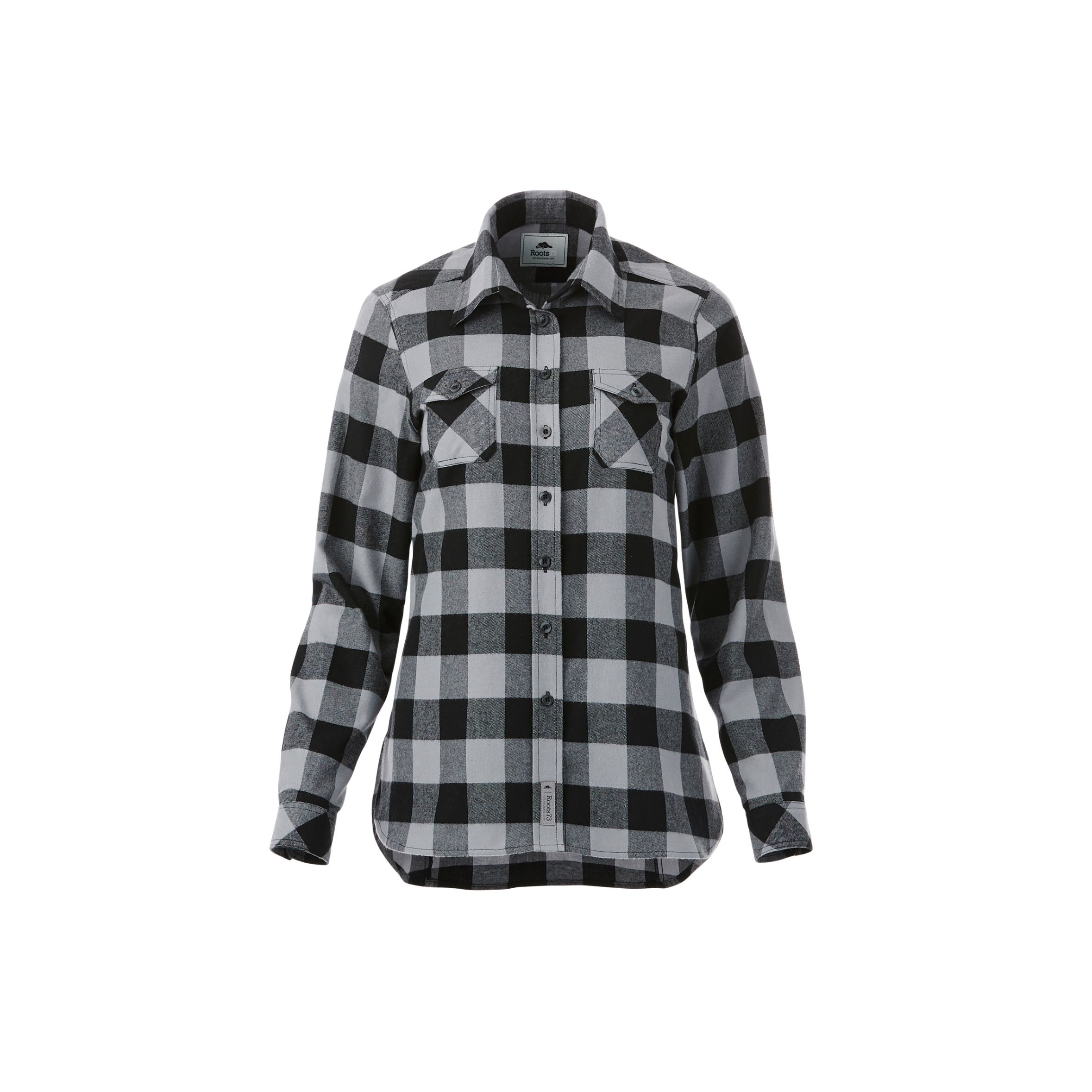 Roots73 Womens Spruce Lake Long Sleeve Shirt in Quarry/Black