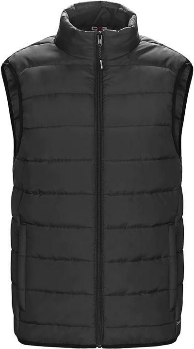 Am image of a Custom CX2 Chill Ladies Puffy Vest in Black!