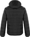 Am image of a Custom CX2 Glacial Mens Puffy Jacket with Detachable Hood in Black!