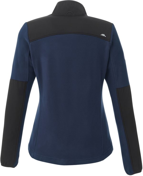 Am image of a Custom Roots73 Womens Briggspoint Micro Fleece Jacket in Atlantic Navy!