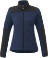 Am image of a Custom Roots73 Womens Briggspoint Micro Fleece Jacket in Atlantic Navy!