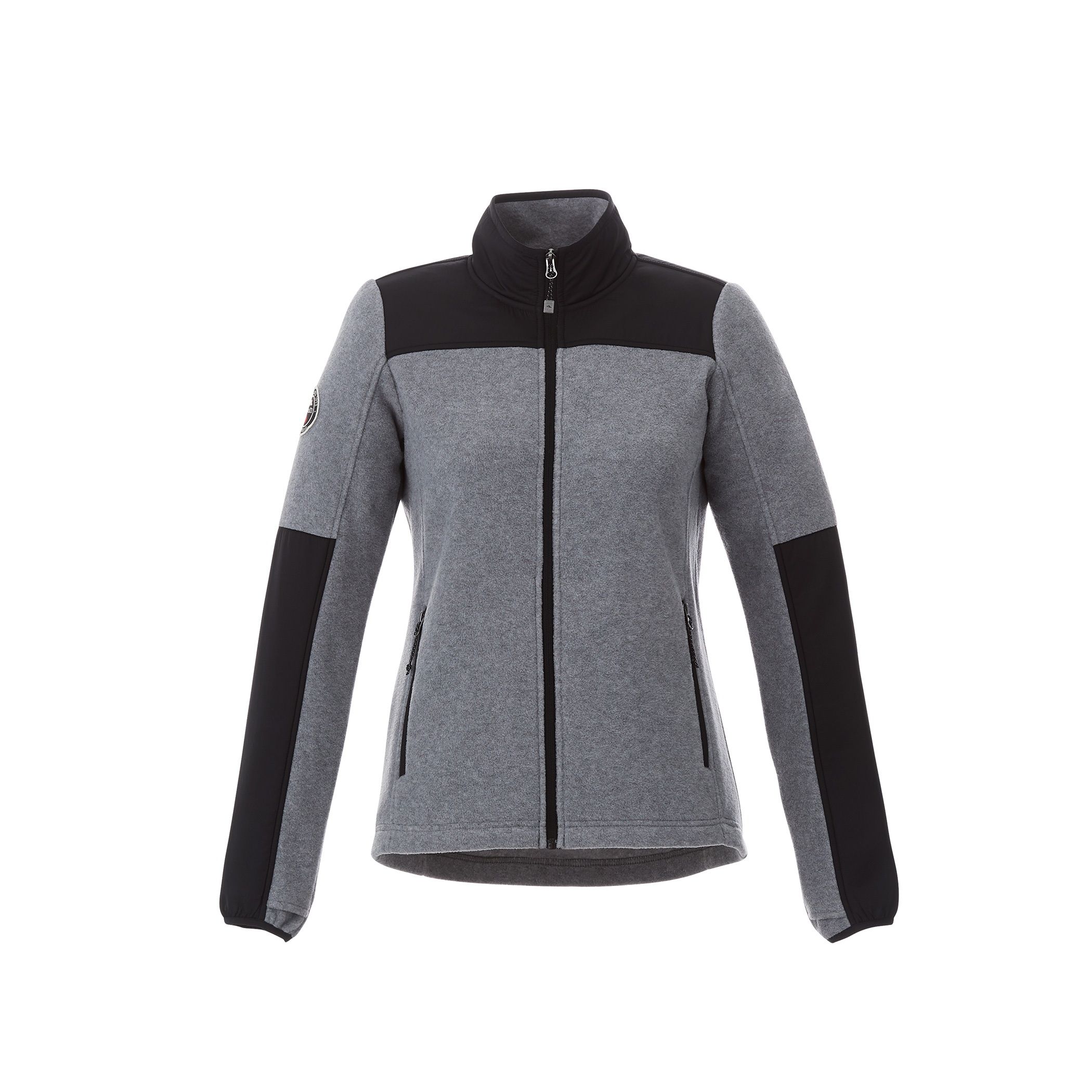Roots73 Womens Briggspoint Micro Fleece Jacket in Charcoal Mix/Black