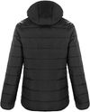 Am image of a Custom CX2 Glacial Ladies Puffy Jacket with Detachable Hood in Black!
