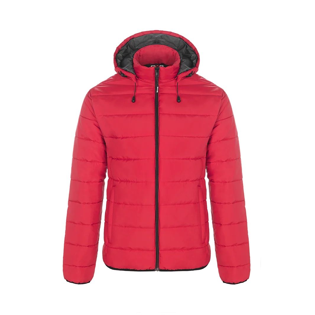 CX2 Glacial Ladies Puffy Jacket with Detachable Hood in Red