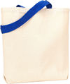 Am image of a Custom Liberty Bags Jennifer Recycled Cotton Canvas Tote in Natural/Royal!