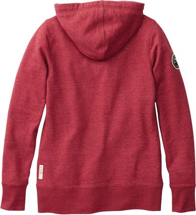 Am image of a Custom Roots73 Womens Sandy Lake Hoody in Dark Red Heather!
