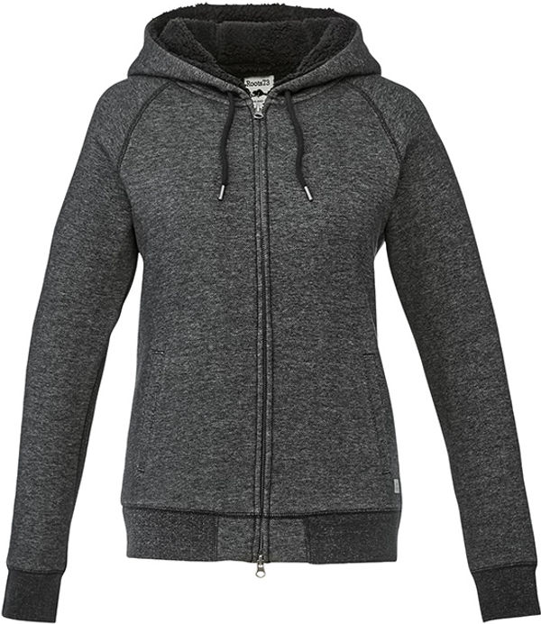 Am image of a Custom Roots73 Womens Copperbay Hoody in Black Mix!