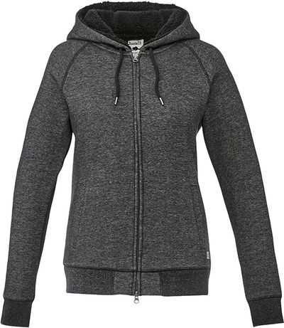 Am image of a Custom Roots73 Womens Copperbay Hoody in Black Mix!