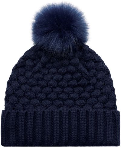 Am image of a Custom Acrylic Cuff Toque Faux Fur in Navy/Navy!