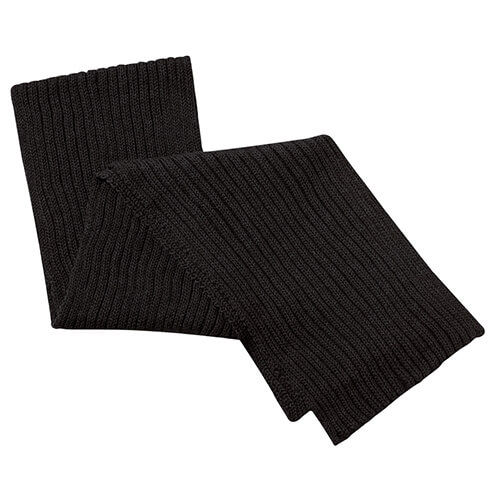 AJM Chunky Rib Knit Acrylic Scarf in Black