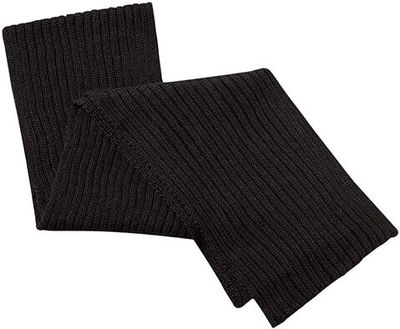 Am image of a Custom AJM Chunky Rib Knit Acrylic Scarf in Black!