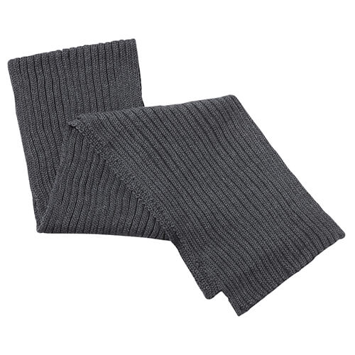 AJM Chunky Rib Knit Acrylic Scarf in Charcoal