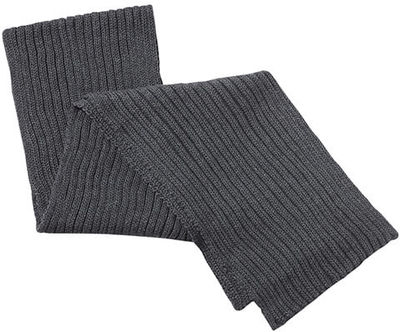 Am image of a Custom AJM Chunky Rib Knit Acrylic Scarf in Charcoal!