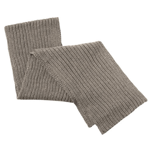AJM Chunky Rib Knit Acrylic Scarf in Oatmeal