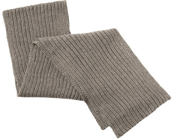 Am image of a Custom AJM Chunky Rib Knit Acrylic Scarf in Oatmeal!
