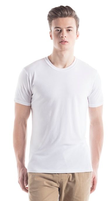 Jerico Slim Fit Bamboo Crew Neck T Shirt in White