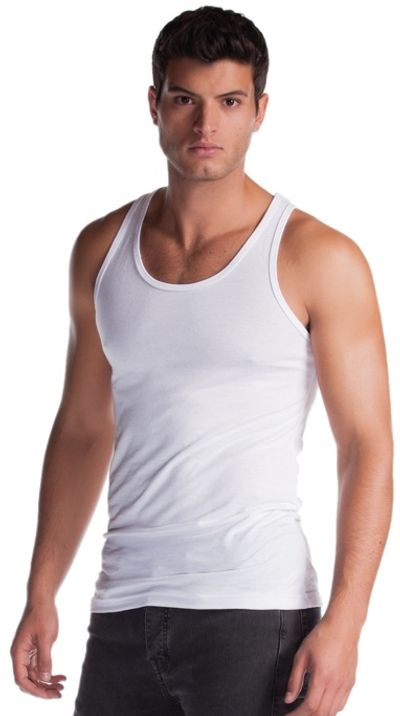Am image of a Custom Jerico Unisex Bamboo Tank Top in White!