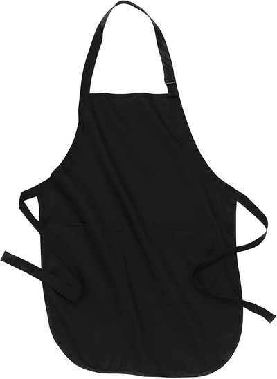 Am image of a Custom Port Authority Full Length Apron with Pockets in Black!