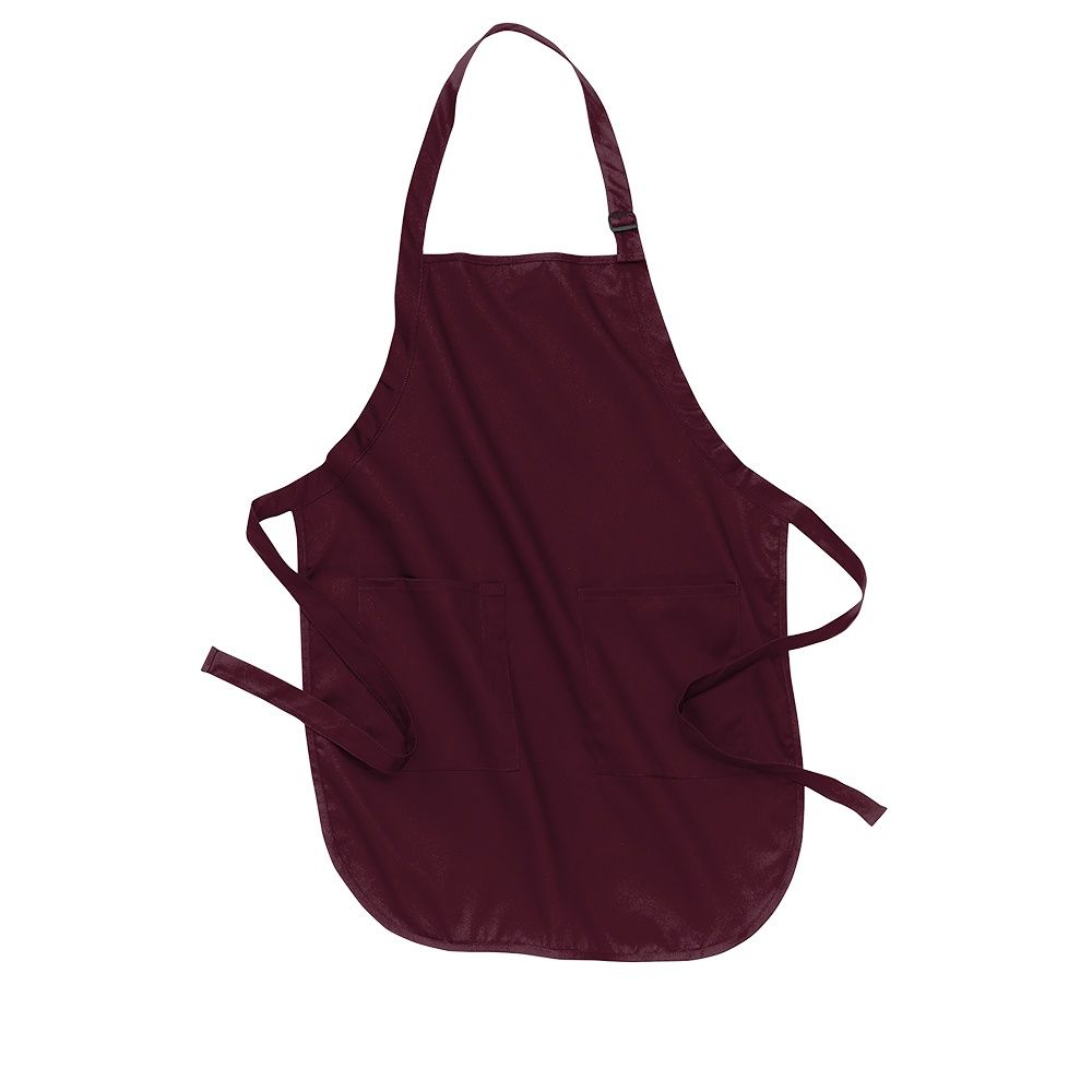 Port Authority Full Length Apron with Pockets in Maroon